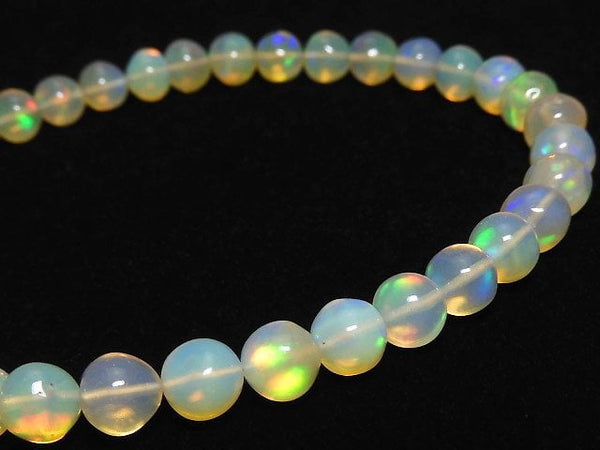[Video][One of a kind] High Quality Ethiopian Opal AAA- Round 5mm Bracelet NO.9