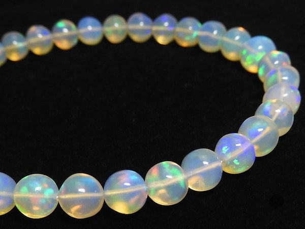 [Video][One of a kind] High Quality Ethiopian Opal AAA- Round 6mm Bracelet NO.12