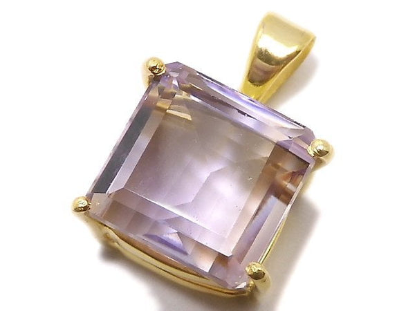 [Video][One of a kind] High Quality Ametrine AAA Faceted Pendant 18KGP NO.36