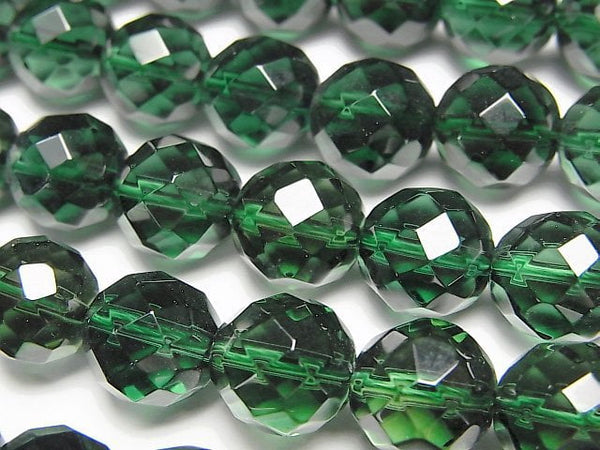 High Quality! Green Quartz 64Faceted Round 10mm half or 1strand beads (aprx.15inch/37cm)