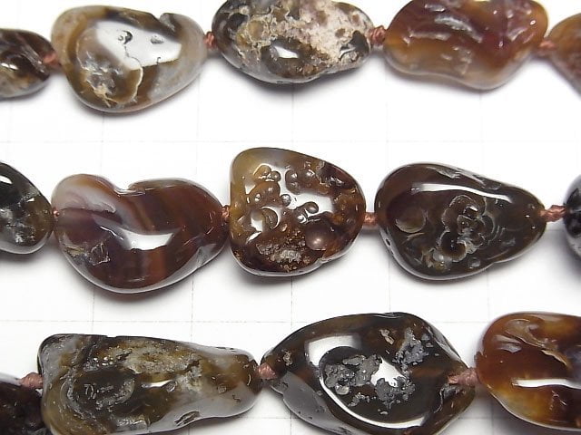[Video]Mexico Fire Agate Nugget half or 1strand beads (aprx.15inch/36cm)