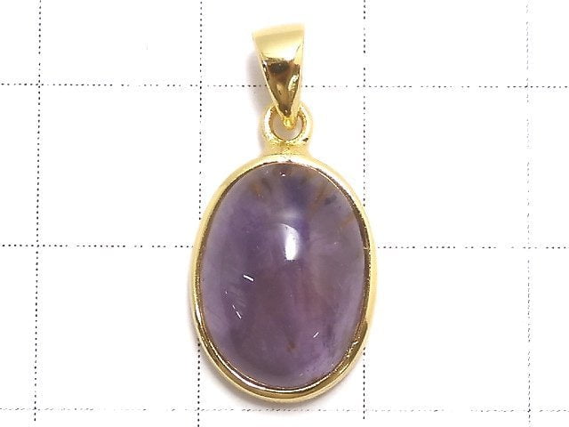 [Video][One of a kind] Cacoxenite in Amethyst AAA- Pendant 18KGP NO.14