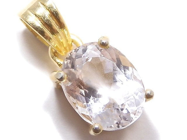 [Video][One of a kind] High Quality Kunzite AAA Faceted Pendant 18KGP NO.13