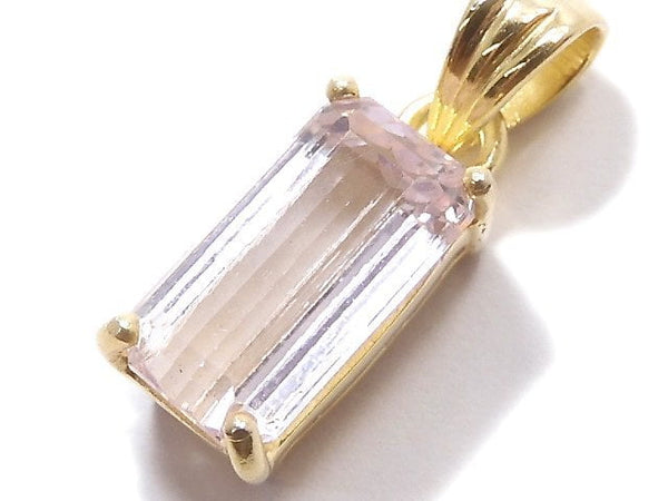 [Video][One of a kind] High Quality Kunzite AAA Faceted Pendant 18KGP NO.15