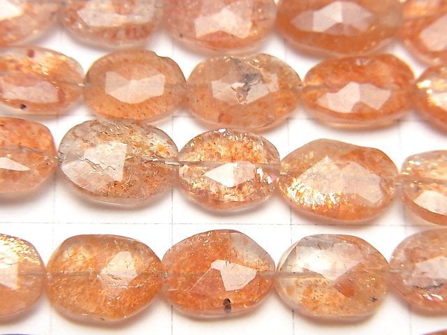 [Video]High Quality Sunstone AA++ Faceted Oval [Light color] 1strand beads (aprx.6inch/16cm)