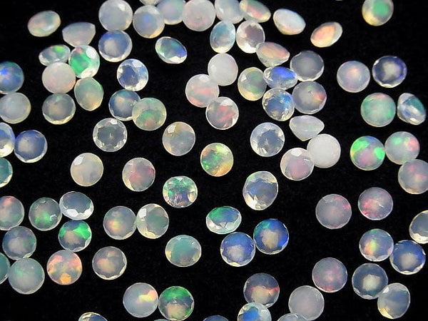 [Video]High Quality Ethiopian Opal AAA- Loose stone Round Faceted 4x4mm 10pcs