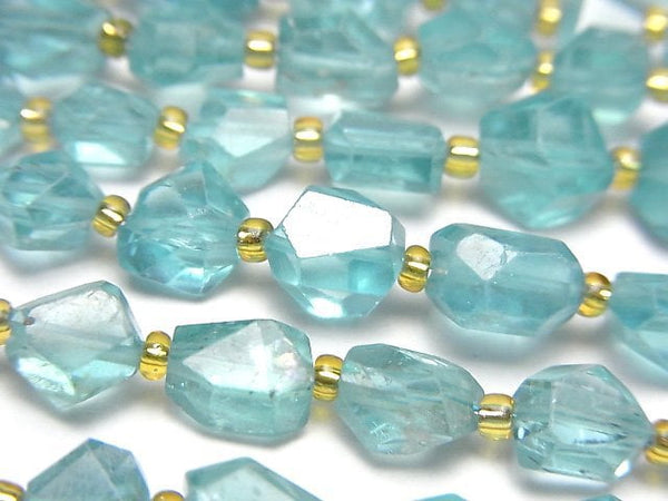 [Video]High Quality Apatite AA++ Faceted Nugget half or 1strand beads (aprx.7inch/18cm)