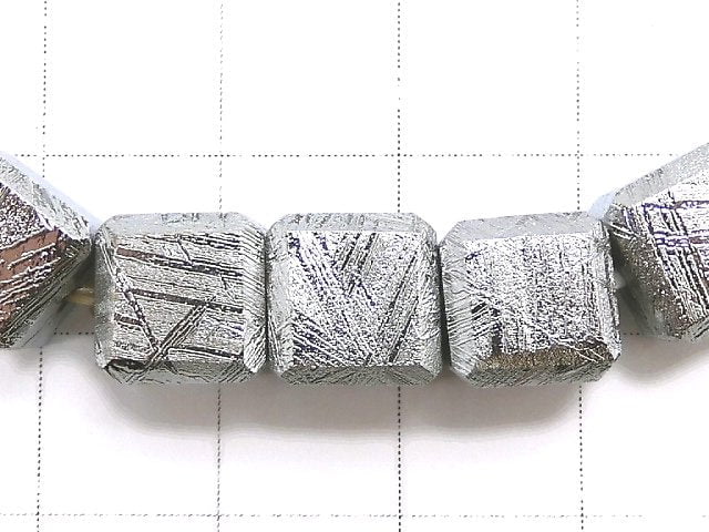 [Video][One of a kind] Meteorite (Muonionalusta) Cube 8x8x8mm Bracelet NO.2