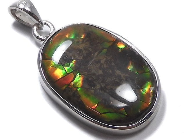 [Video][One of a kind] High Quality Ammolite AAA- Pendant Silver925 NO.106