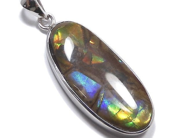 [Video][One of a kind] High Quality Ammolite AAA- Pendant Silver925 NO.108