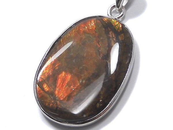 [Video][One of a kind] High Quality Ammolite AAA- Pendant Silver925 NO.109