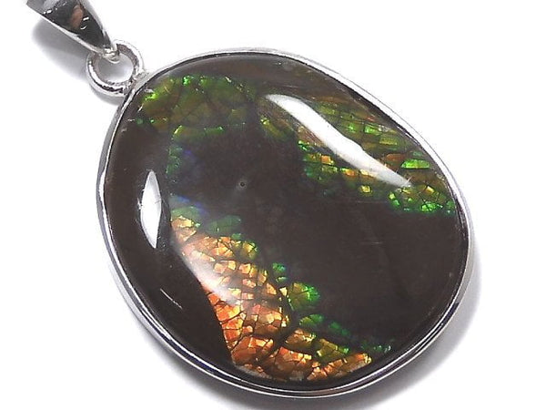 [Video][One of a kind] High Quality Ammolite AAA- Pendant Silver925 NO.110