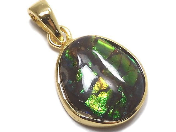 [Video][One of a kind] High Quality Ammolite AAA- Pendant 18KGP NO.111