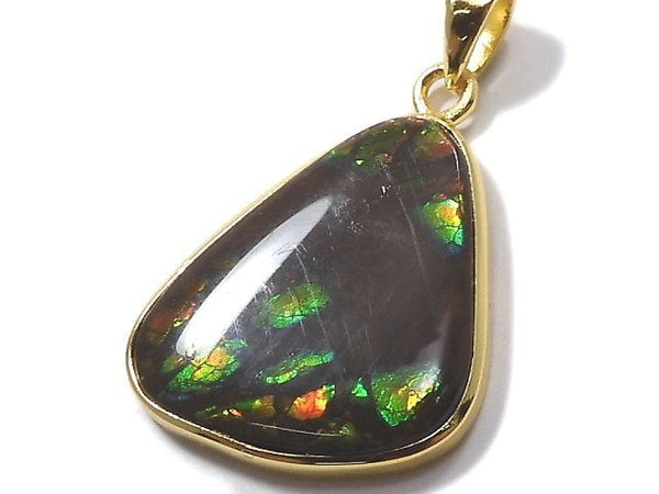 [Video][One of a kind] High Quality Ammolite AAA- Pendant 18KGP NO.119