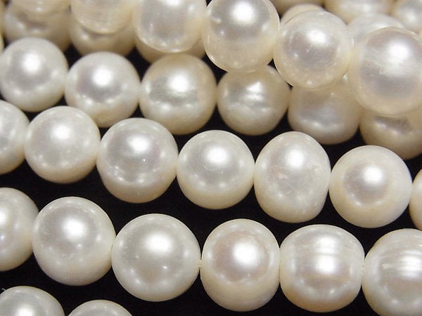 [Video]Fresh Water Pearl AA+ Potato 8-9mm White 1strand beads (aprx.14inch/34cm)