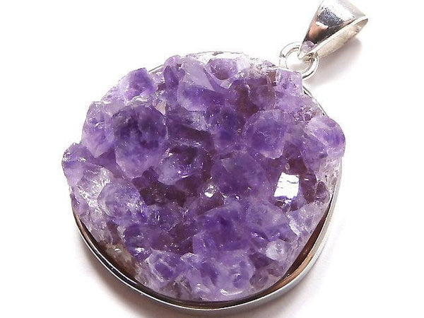 [Video][One of a kind] Amethyst Druzy Pendant Silver925 NO.2