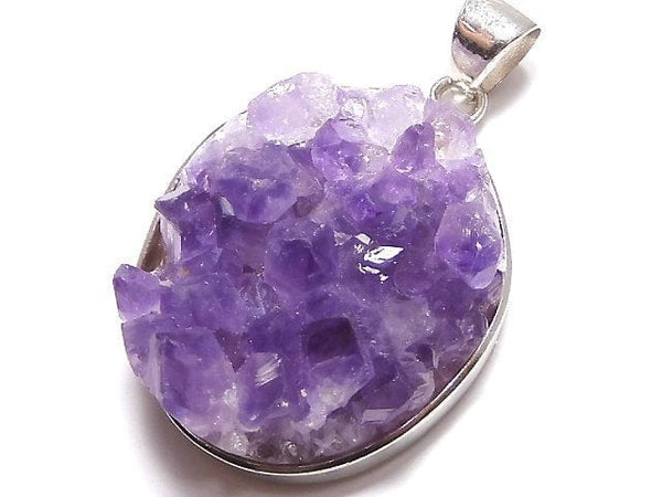 [Video][One of a kind] Amethyst Druzy Pendant Silver925 NO.3
