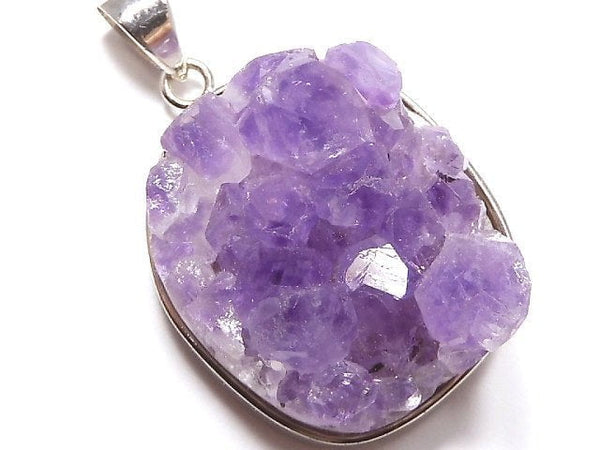 [Video][One of a kind] Amethyst Druzy Pendant Silver925 NO.4