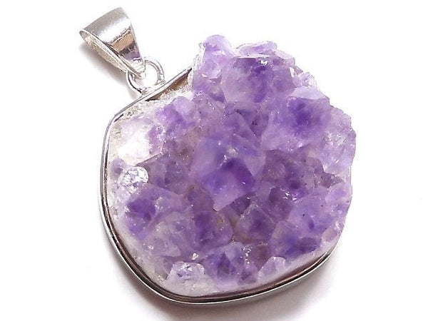 [Video][One of a kind] Amethyst Druzy Pendant Silver925 NO.5