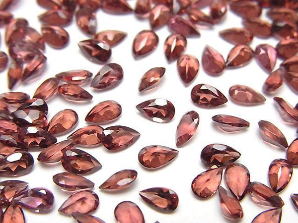 [Video]High Quality Mozambique Garnet AAA Loose stone Pear shape Faceted 5x3mm 10pcs
