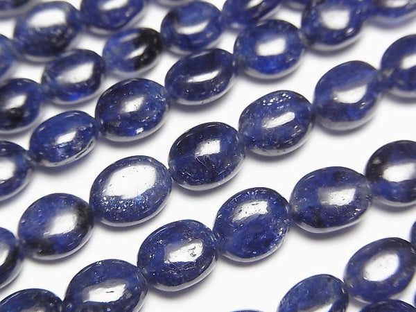 [Video]High Quality Sapphire AAA- Oval [Medium color] half or 1strand beads (aprx.11inch/28cm)