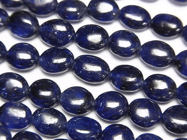 [Video]High Quality Sapphire AAA- Oval [Dark color] half or 1strand beads (aprx.11inch/28cm)