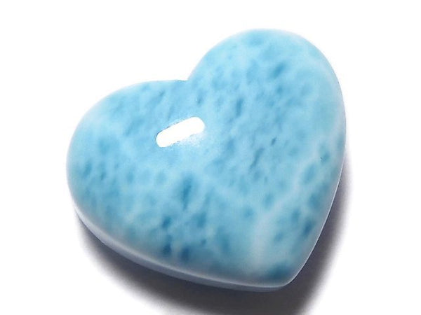 [Video][One of a kind] High Quality Larimar Pectolite AAA Heart [Half Drilled Hole] 1pc NO.399