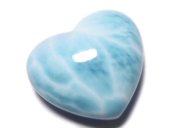 [Video][One of a kind] High Quality Larimar Pectolite AAA Heart [Half Drilled Hole] 1pc NO.404