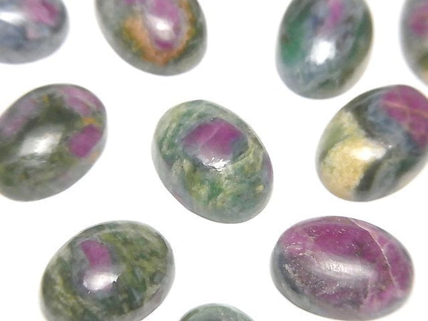 [Video] Ruby in Fuchsite Oval Cabochon 14x10mm 2pcs