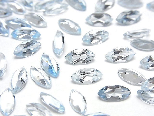[Video]High Quality Sky Blue Topaz AAA Loose stone Marquise Faceted 8x4mm 5pcs