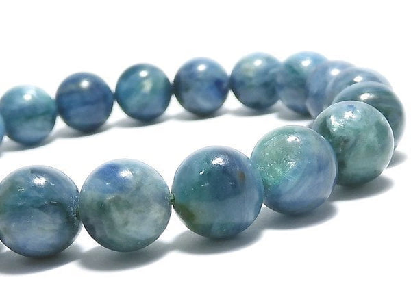 [Video][One of a kind] Kyanite in Fuchsite Round 9.5mm Bracelet NO.4