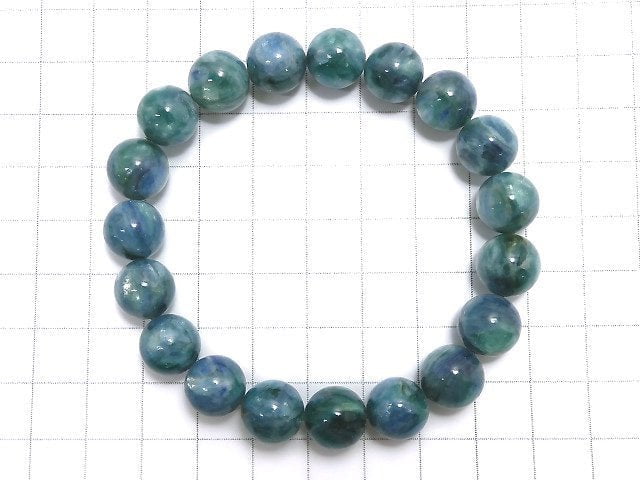 [Video][One of a kind] Kyanite in Fuchsite Round 11mm Bracelet NO.7