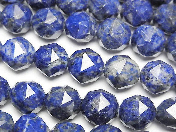 [Video] High Quality! Lapislazuli AA Star Faceted Round 10mm 1strand beads (aprx.15inch/37cm)