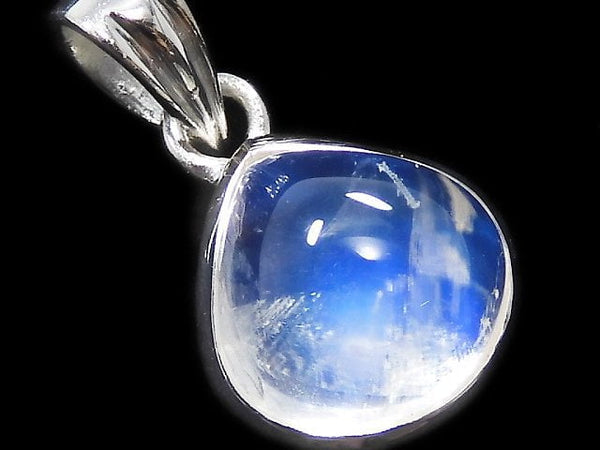 [Video][One of a kind] High Quality Rainbow Moonstone AAA Pendant Silver925 NO.9