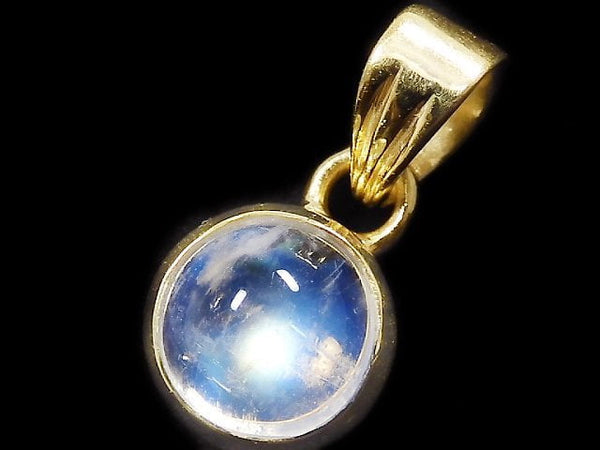 [Video][One of a kind] High Quality Rainbow Moonstone AAA Pendant 18KGP NO.11