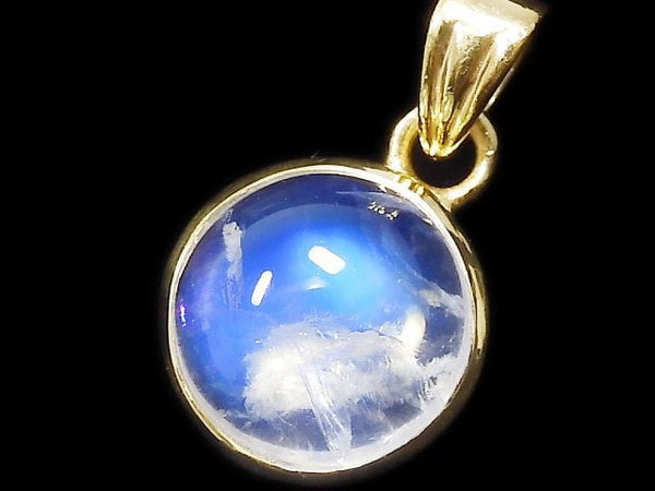 [Video][One of a kind] High Quality Rainbow Moonstone AAA Pendant 18KGP NO.17