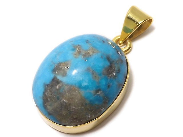 [Video][One of a kind] Persian Turquoise AA++ Pendant Silver925 NO.44