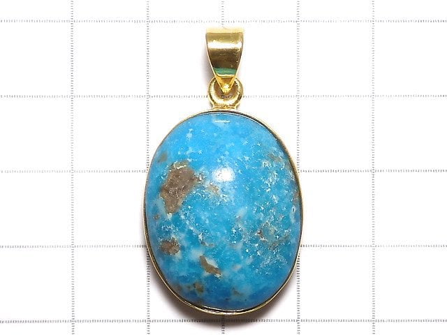 [Video][One of a kind] Persian Turquoise AA++ Pendant Silver925 NO.47