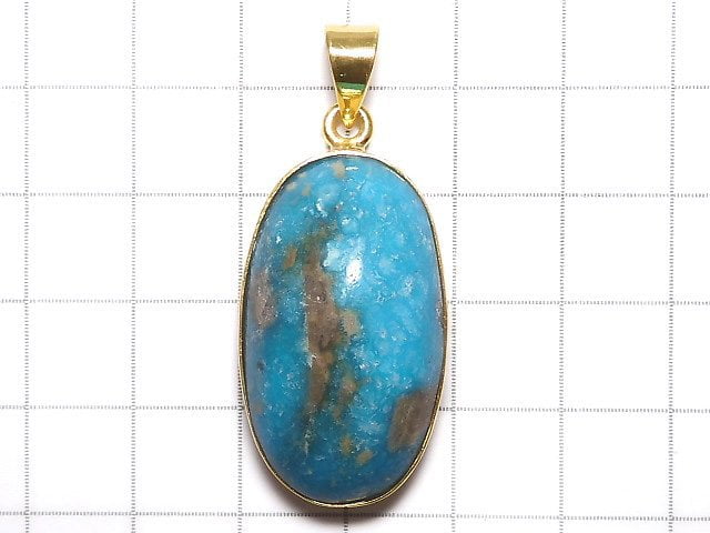 [Video][One of a kind] Persian Turquoise AA++ Pendant Silver925 NO.48