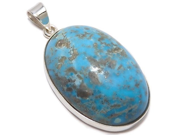 [Video][One of a kind] Persian Turquoise AA++ Pendant Silver925 NO.60