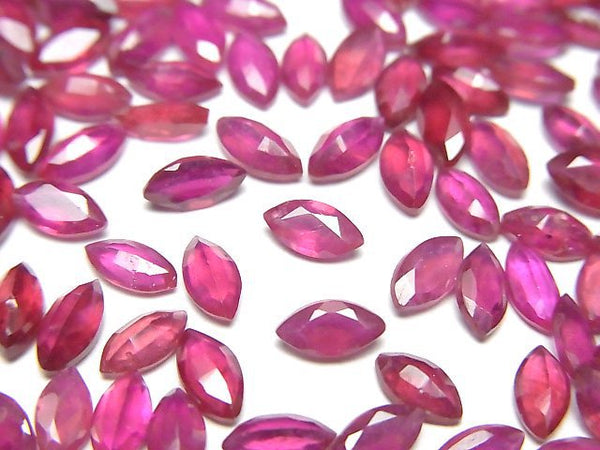 [Video] Ruby AA++ Loose stone Marquise Faceted 6x3mm 5pcs