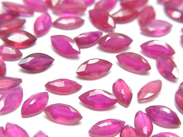 [Video] Ruby AA++ Loose stone Marquise Faceted 8x4mm 3pcs