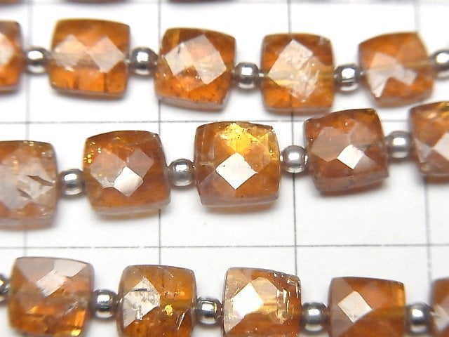 [Video]Orange Kyanite AA++ Faceted Square 1strand beads (aprx.7inch/17cm)