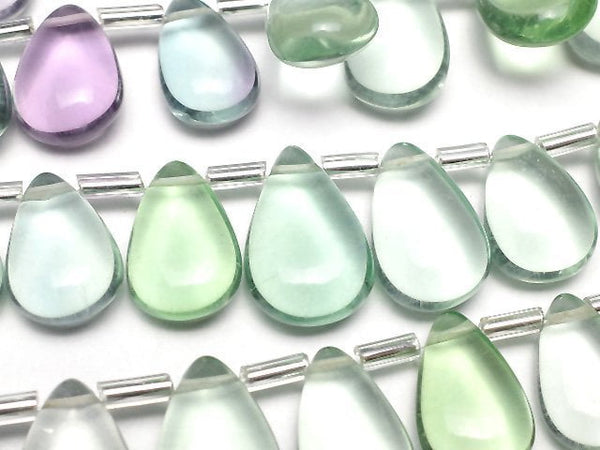 [Video]High Quality Green Fluorite AAA Pear shape (Smooth) 1strand beads (aprx.7inch/17cm)