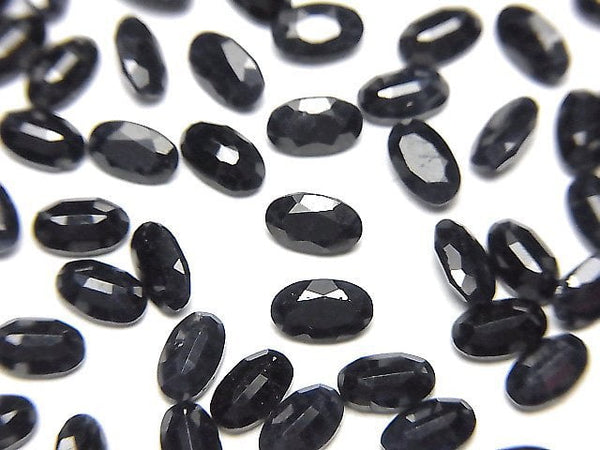 [Video]High Quality Black Sapphire AAA Loose stone Oval Faceted 5x3mm 4pcs