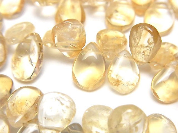 [Video] High Quality Citrine AA++ Pear shape (Smooth) [Light color] 1strand beads (aprx.14inch/34cm)