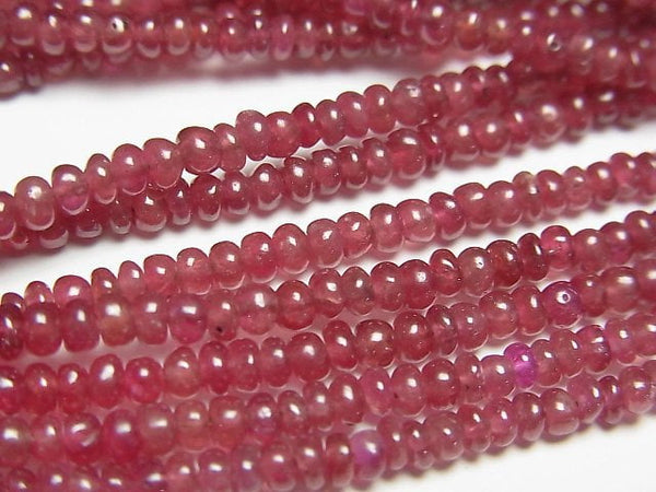 [Video]High Quality Ruby AA++ Roundel half or 1strand beads (aprx.15inch/38cm)