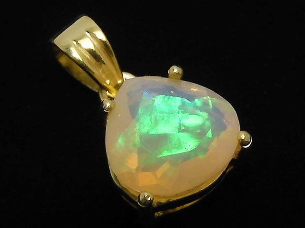 [Video][One of a kind] High Quality Opal AAA Faceted Pendant 18KGP NO.22