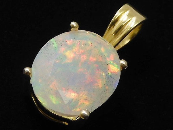 [Video][One of a kind] High Quality Opal AAA Faceted Pendant 18KGP NO.25