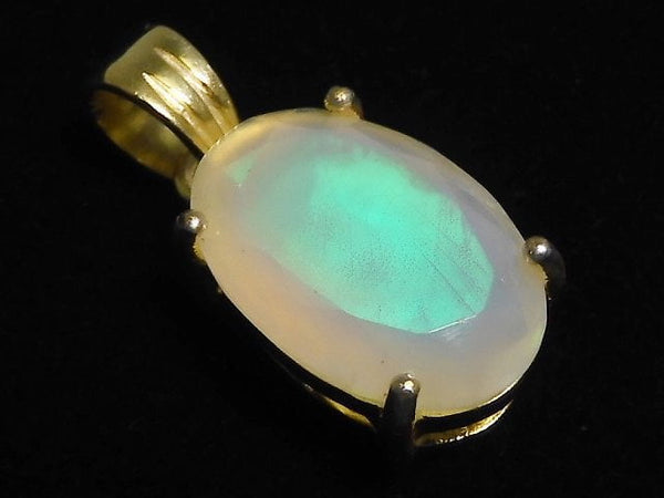 [Video][One of a kind] High Quality Opal AAA Faceted Pendant 18KGP NO.26